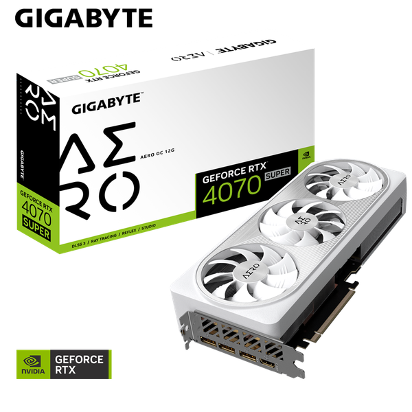 Card màn hình GIGABYTE GeForce RTX 4070 SUPER AERO OC 12G (GV-N407SAERO OC-12GD)