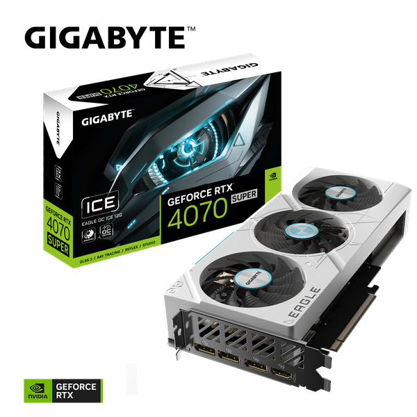 Card màn hình GIGABYTE GeForce RTX 4070 SUPER EAGLE OC ICE 12G (GV-N407SEAGLEOC ICE-12GD)