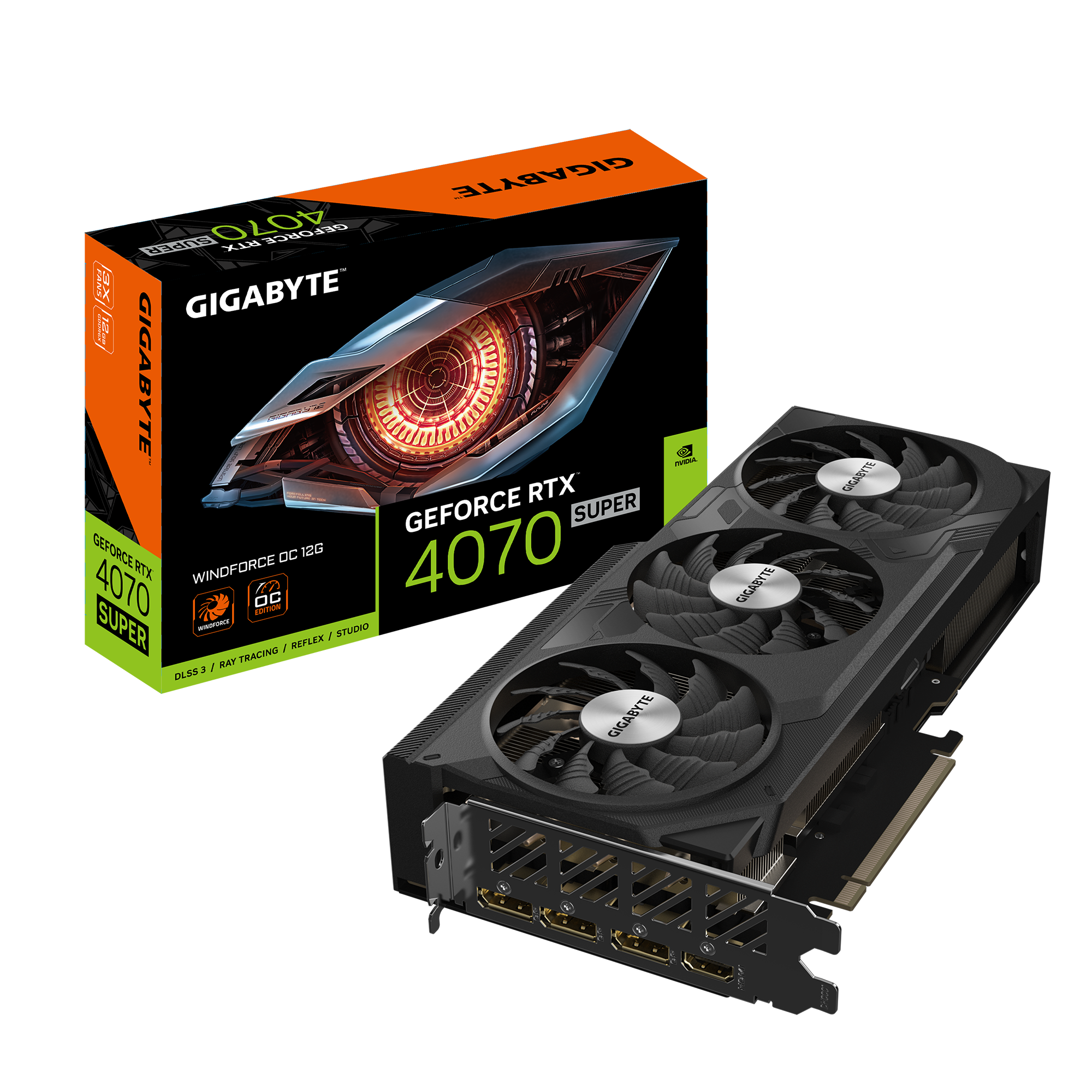  Card màn hình GIGABYTE GeForce RTX 4070 SUPER WINDFORCE OC 12G (GV-N407SWF3OC-12GD) 