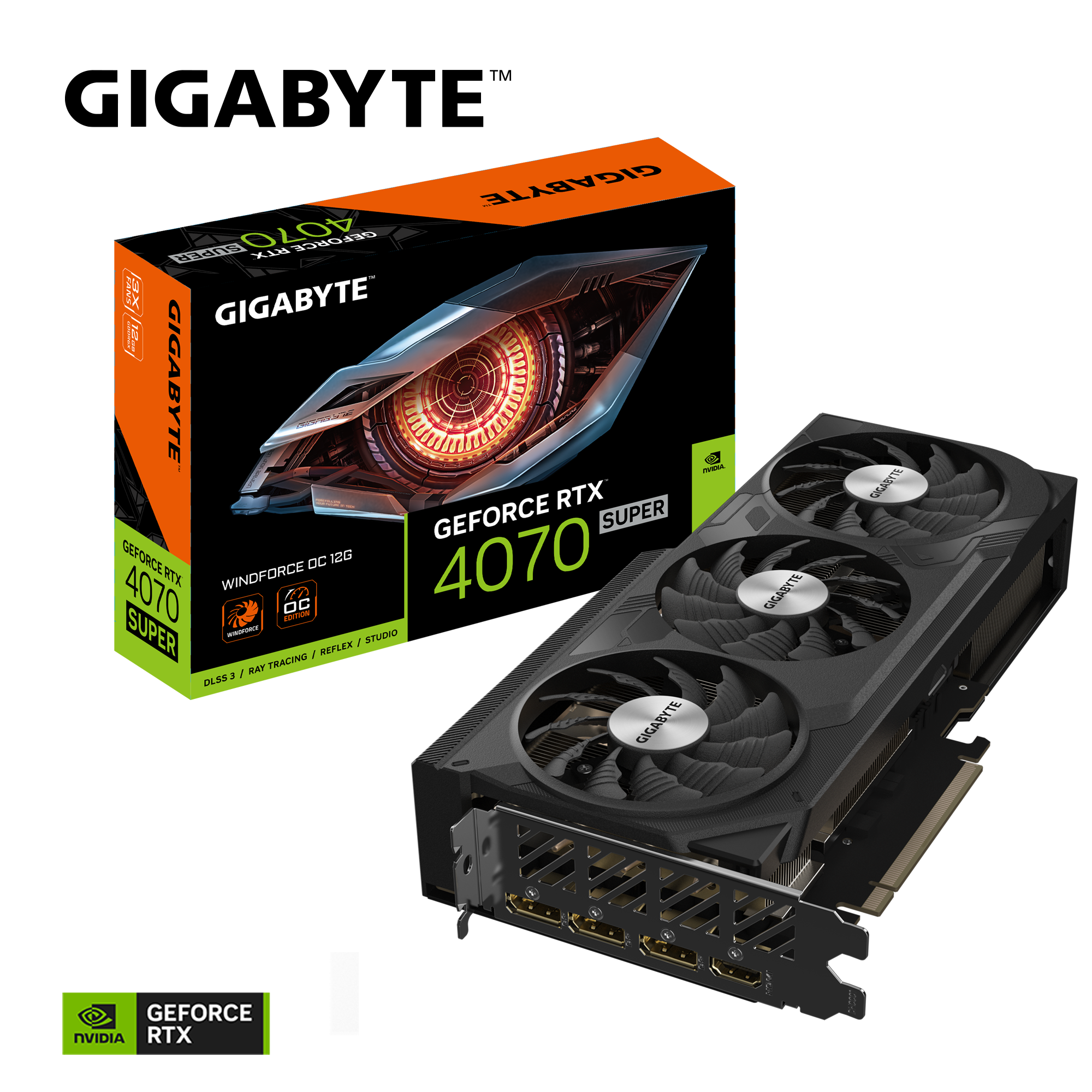 Card màn hình GIGABYTE GeForce RTX 4070 SUPER WINDFORCE OC 12G (GV-N407SWF3OC-12GD)