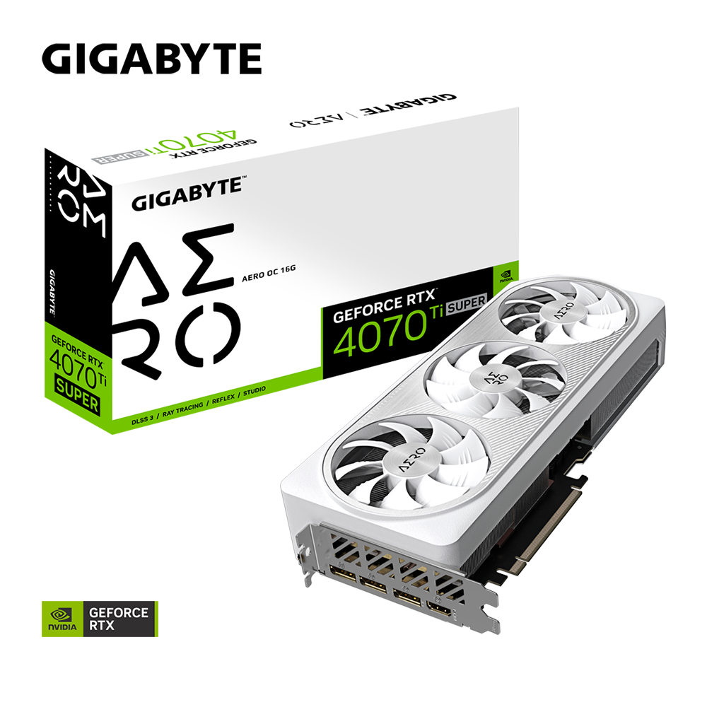  Card màn hình GIGABYTE GeForce RTX 4070 Ti SUPER AERO OC 16G (GV-N407TSAERO OC-16GD) 
