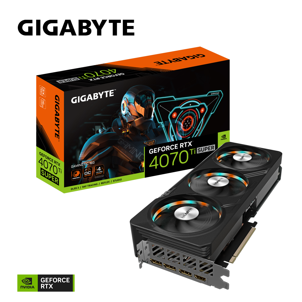  Card màn hình GIGABYTE GeForce RTX 4070 Ti SUPER GAMING OC 16G (GV-N407TSGAMING OC-16GD) 