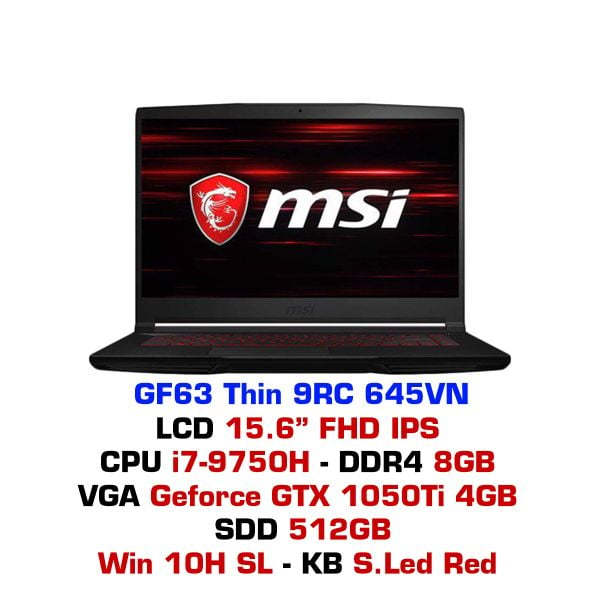  Laptop Gaming MSI GF63 9RCX-645VN 
