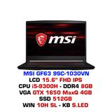  Laptop Gaming MSI GF63 9SC 1030VN 