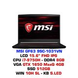  Laptop Gaming MSI GF63 THIN 9SC 1031VN 