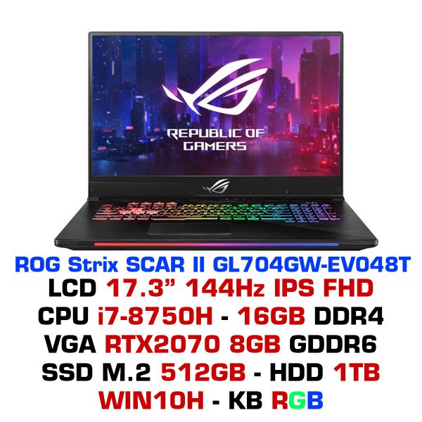  Laptop Gaming Asus ROG Strix SCAR II GL704GW-EV048T 