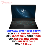  Laptop Gaming MSI Vector GP76 12UGS 610VN 