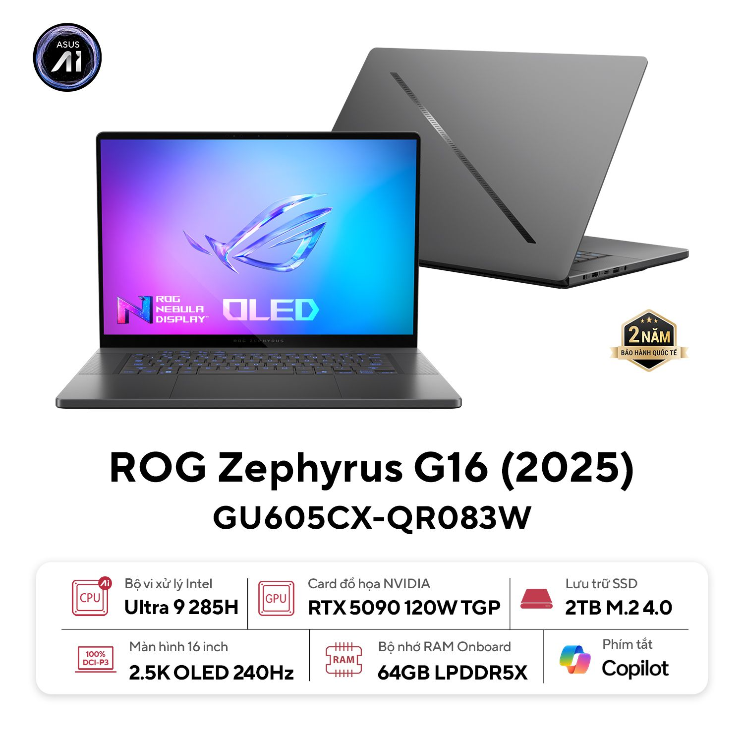 Laptop gaming ASUS ROG Zephyrus G16 GU605CX QR083W