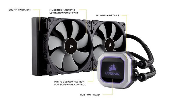  Tản nước AIO Corsair Hydro Series™ H115i PRO RGB 280mm Liquid CPU Cooler 
