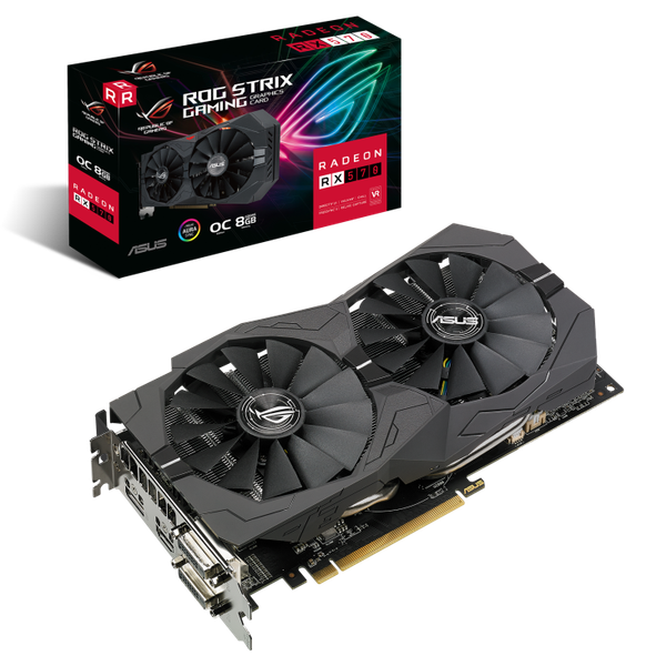  Card Màn Hình Asus Rog Strix Radeon RX570 Gaming OC edition 8GB (Rog-STRIX-RX570-O8G-GAMING) 