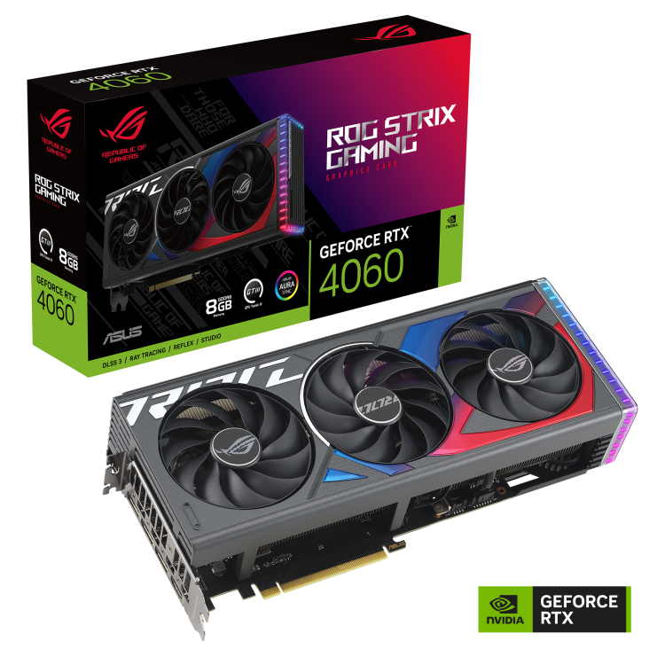 Card Màn Hình Asus Rog Strix Geforce Rtx 4060 Oc Edition 8Gb Gddr6 (Rog - Strix - Rtx4060 - O8G - Gaming)