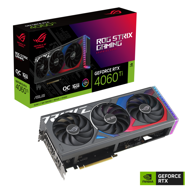 Card Màn Hình Asus Rog Strix Geforce Rtx 4060 Ti Oc Edition 16Gb (Rog - Strix - Rtx4060Ti - O16G)