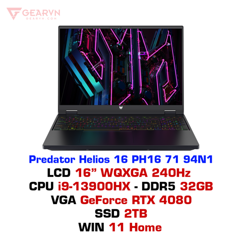 Laptop gaming ACER Predator Helios 16 PH16 71 94N1
