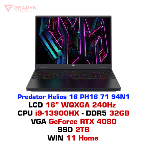  Laptop gaming ACER Predator Helios 16 PH16 71 94N1 