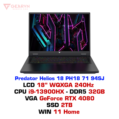 Laptop gaming ACER Predator Helios 18 PH18 71 94SJ