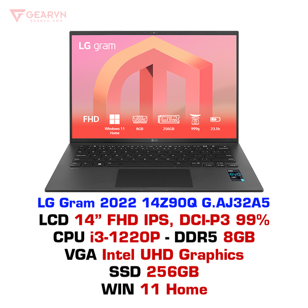Laptop LG Gram 2022 14Z90Q G.AJ32A5