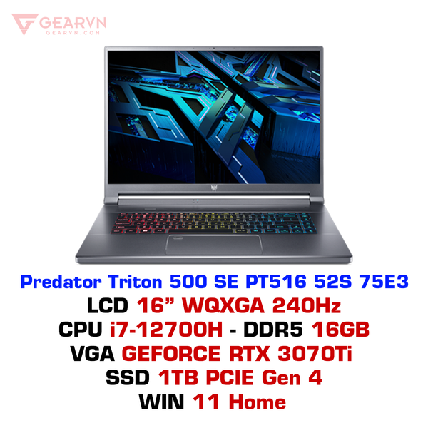 Laptop gaming Acer Predator Triton 500 SE PT516 52S 75E3