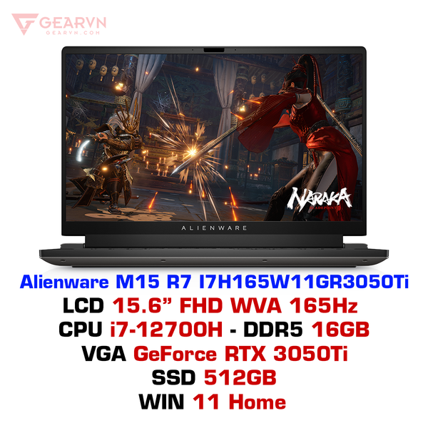 Laptop gaming Dell Alienware M15 R7 I7H165W11GR3050Ti