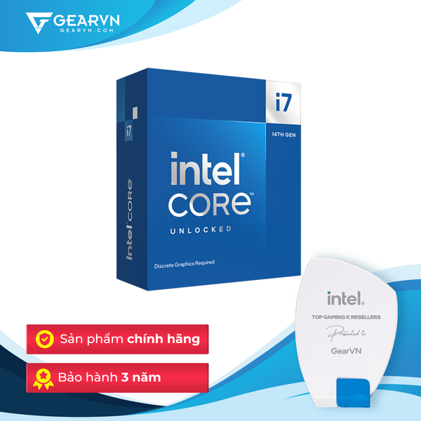 Bộ vi xử lý Intel Core i7 14700KF / Turbo up to 5.6GHz / 20 Nhân 28 Luồng / 33MB / LGA 1700