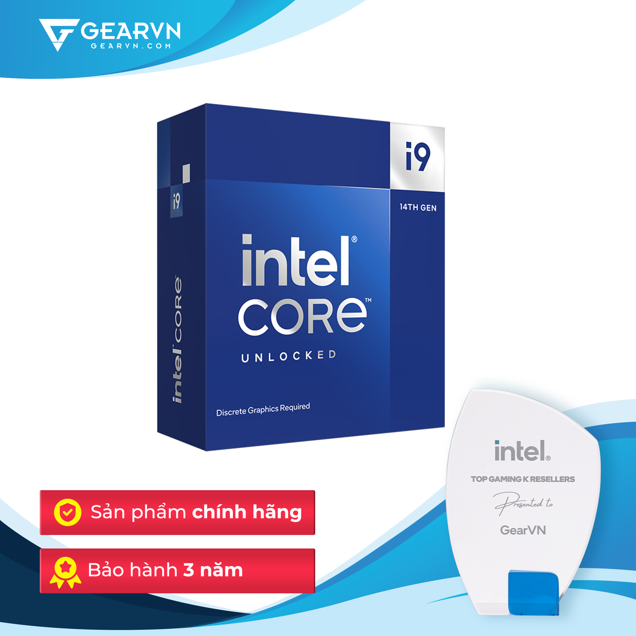 Bộ vi xử lý Intel Core i9 14900KF / Turbo up to 6.0GHz / 24 Nhân 32 Luồng / 36MB / LGA 1700