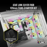  Bộ 3 quạt Corsair iCUE LINK QX120 RGB kèm iCUE LINK Hub White (CO-9051006-WW) 