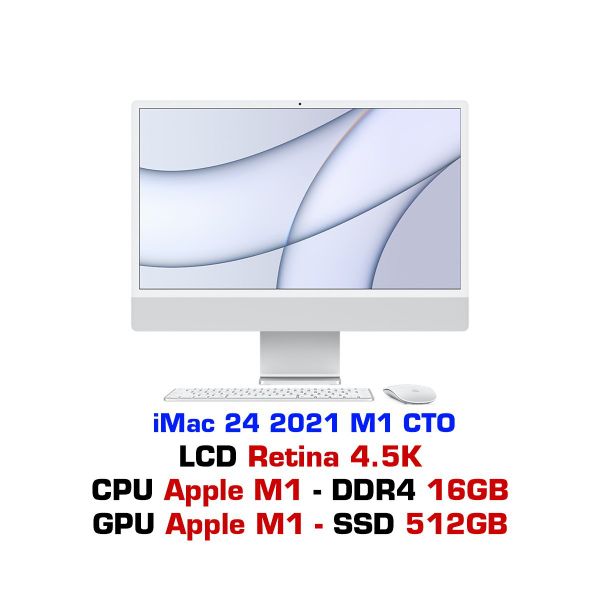 iMac 24 2021 M1 8GPU 16GB 512GB Z12R00047 - Silver