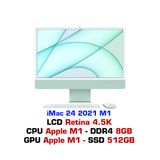  iMac 24 2021 M1 8GPU 8GB 512GB MGPJ3SA/A - Green 