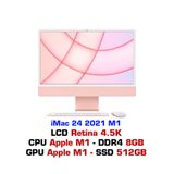  iMac 24 2021 M1 8GPU 8GB 512GB MGPN3SA/A - Pink 