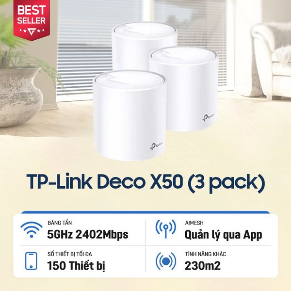Bộ định tuyến MESH TP-Link Deco X50 Chuẩn WiFi 6 AX3000