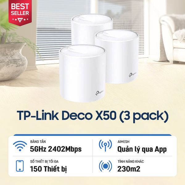  Bộ định tuyến MESH TP-Link Deco X50 Chuẩn WiFi 6 AX3000 