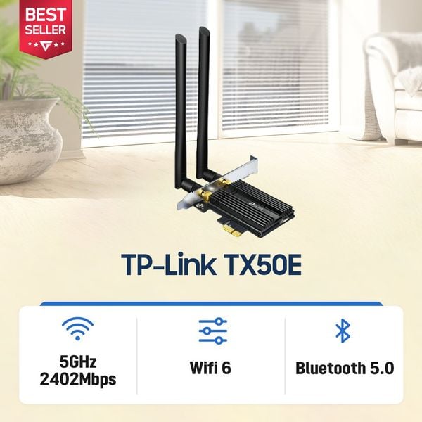  Card mạng WiFi 6 TP-Link Archer TX50E chuẩn AX3000 