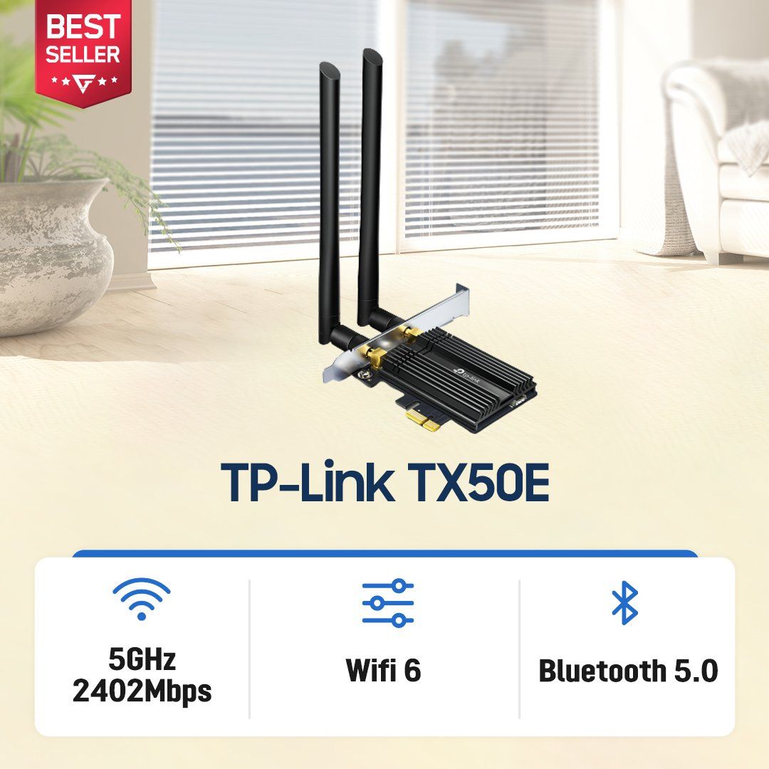 Card Mạng Wifi 6 Tp - Link Archer Tx50E Chuẩn Ax3000