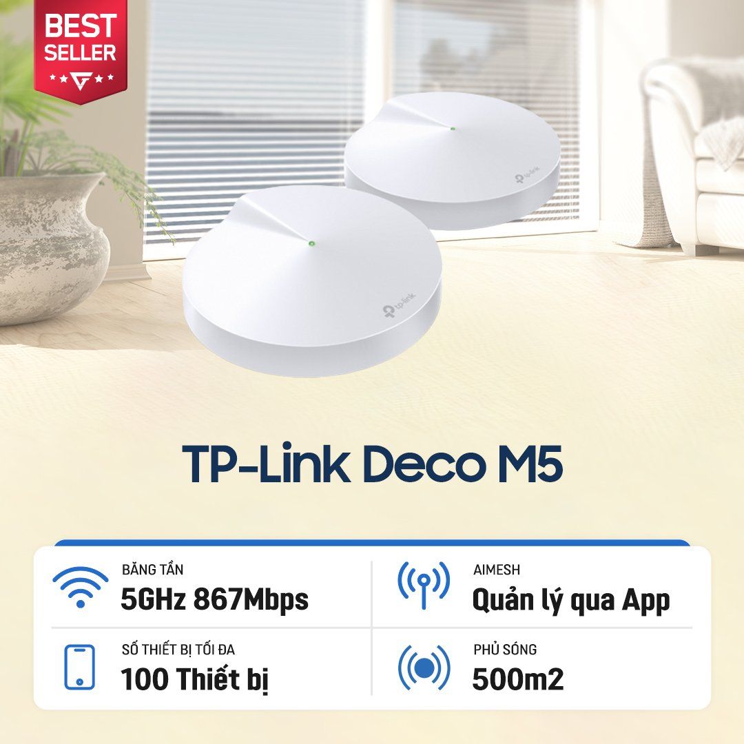Thiết Bị Định Tuyến Router Tp - Link Wi - Fi Mesh Ac1300 Deco M5 ( 2 Pack )