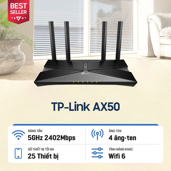  Thiết bị mạng TP-Link Archer AX50 Wifi 6 