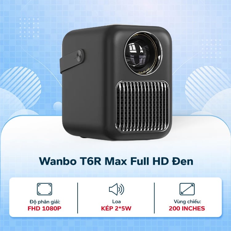 Máy chiếu mini Wanbo T6R Max Full HD Đen
