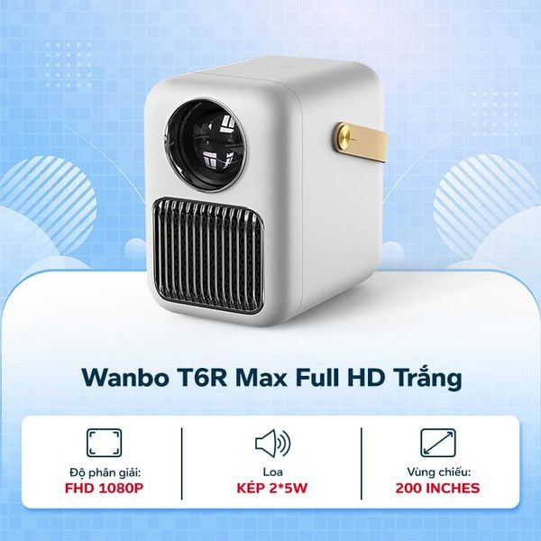  Máy chiếu mini Wanbo T6R Max Full HD Trắng 