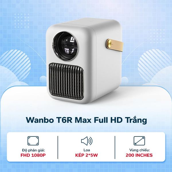 Máy chiếu mini Wanbo T6R Max Full HD Trắng