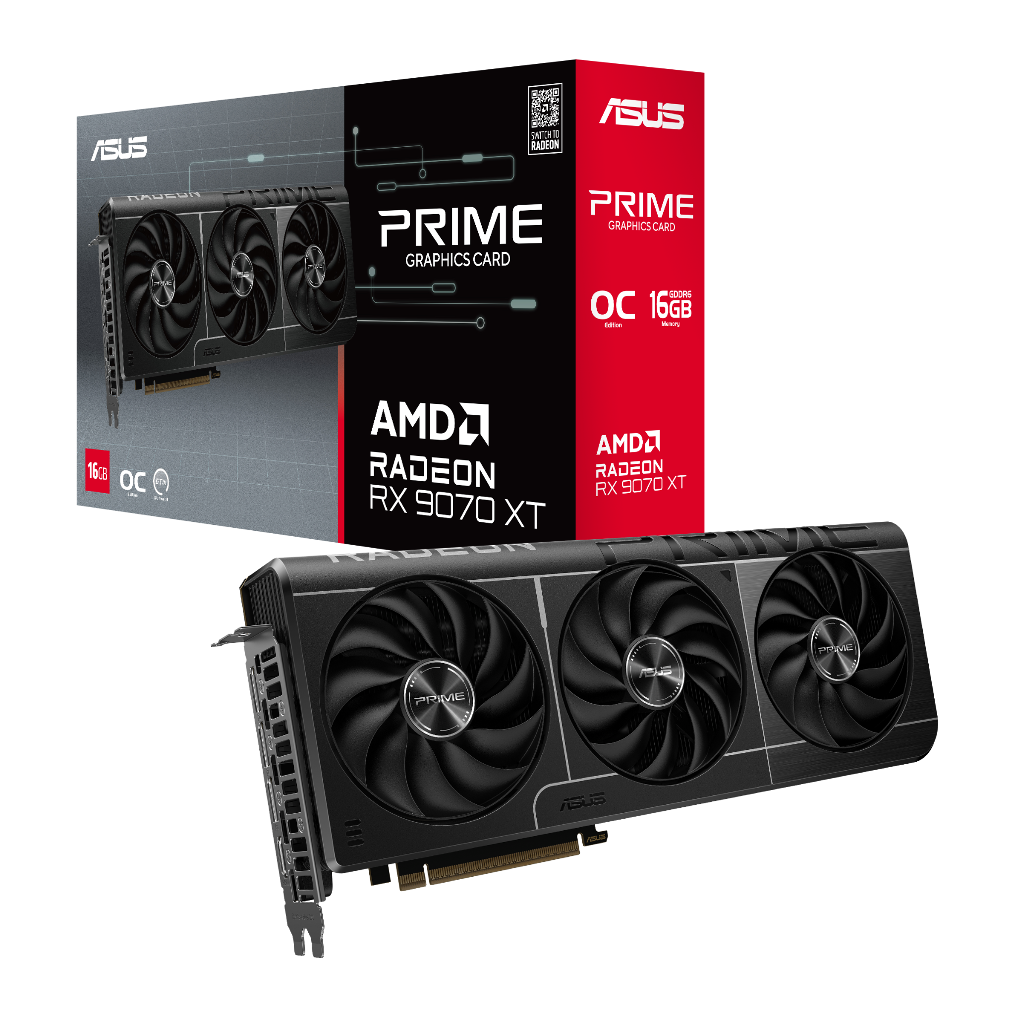 Card màn hình ASUS Prime Radeon RX 9070 XT OC Edition 16GB GDDR6 (PRIME-RX9070XT-O16G)