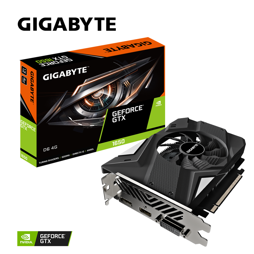 Card màn hình GIGABYTE GeForce GTX 1650 D6 4G 1 Fan (GV-N1656D6-4GD)