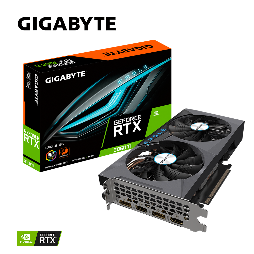 Card màn hình GIGABYTE GeForce RTX 3060 Ti EAGLE 8G (GV-N306TEAGLE-8GD)