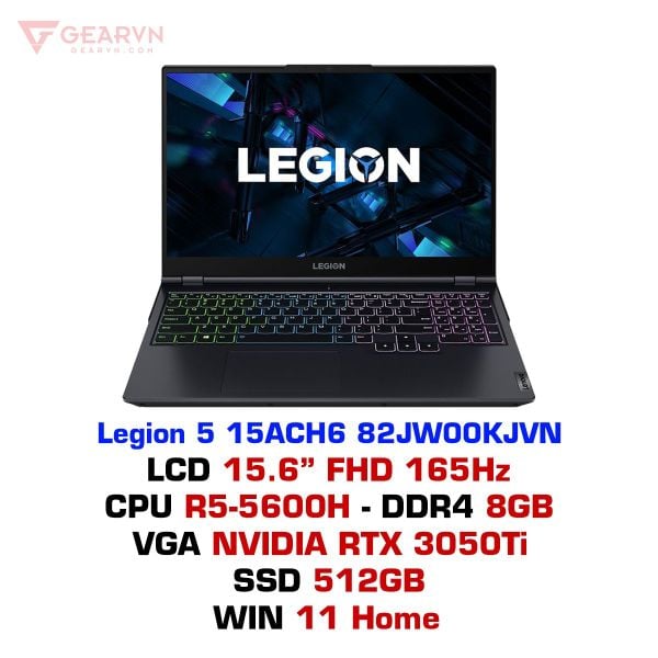  Laptop gaming Lenovo Legion 5 15ACH6 82JW00KJVN 