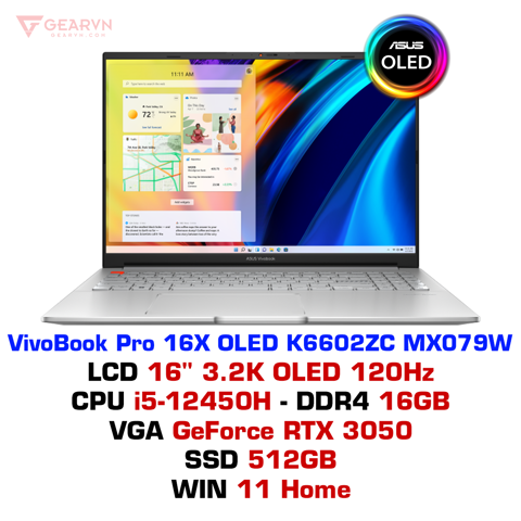  Laptop ASUS VivoBook Pro 16X OLED K6602ZC MX079W 