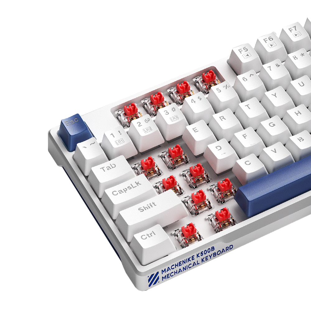 Bàn phím Machenike K500B-B87 White Blue Wired Red switch