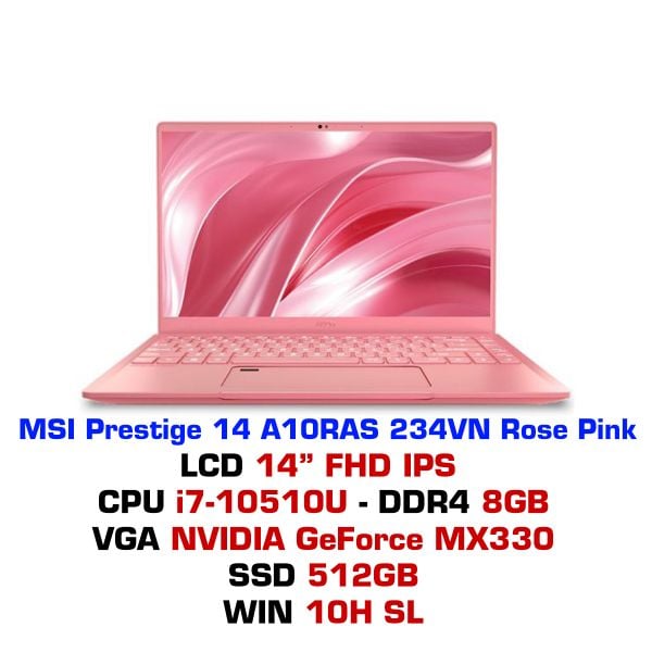  Laptop MSI Prestige 14 A10RAS 234VN Rose Pink 