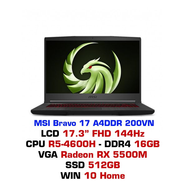  Laptop gaming MSI Bravo 17 A4DDR 200VN 