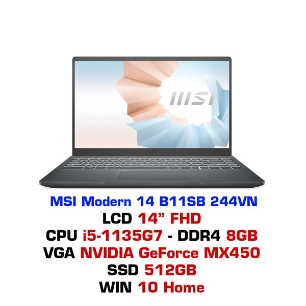  Laptop MSI Modern 14 B11SB 244VN 