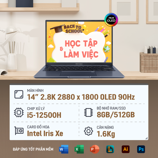  Laptop ASUS Vivobook 14X OLED A1403ZA KM066W 