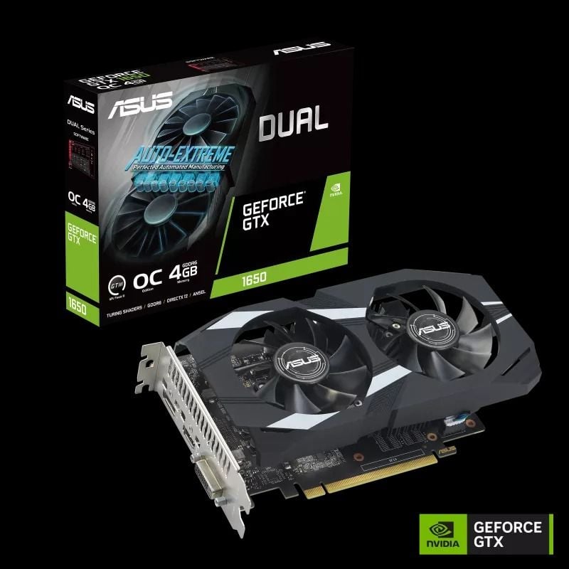 Card màn hình ASUS Dual GeForce GTX 1650 OC Edition 4GB GDDR6 EVO  (DUAL-GTX1650-O4GD6-P-EVO)