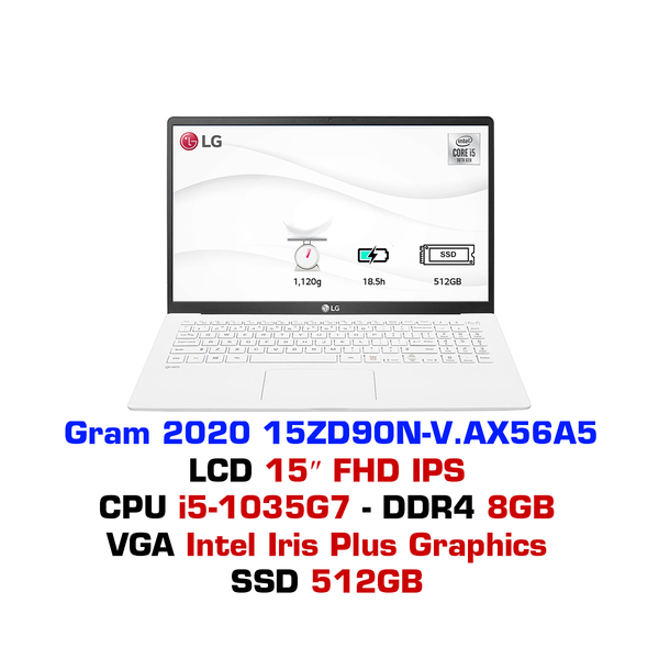  Laptop LG Gram 2020 15ZD90N V.AX56A5 