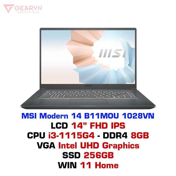  Laptop MSI Modern 14 B11MOU 1028VN 